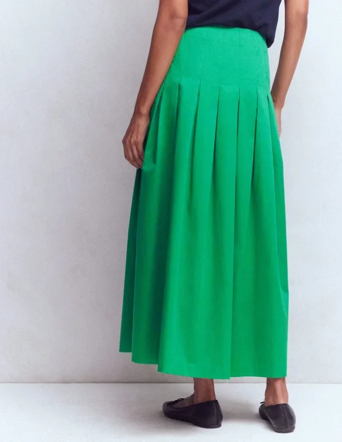 Valentina Cotton Sateen Skirt Rich Emerald Valentina Cotton Sateen Skirt Rich Emerald