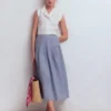Valentina Linen Skirt Blue Chambray Valentina Linen Skirt Blue Chambray
