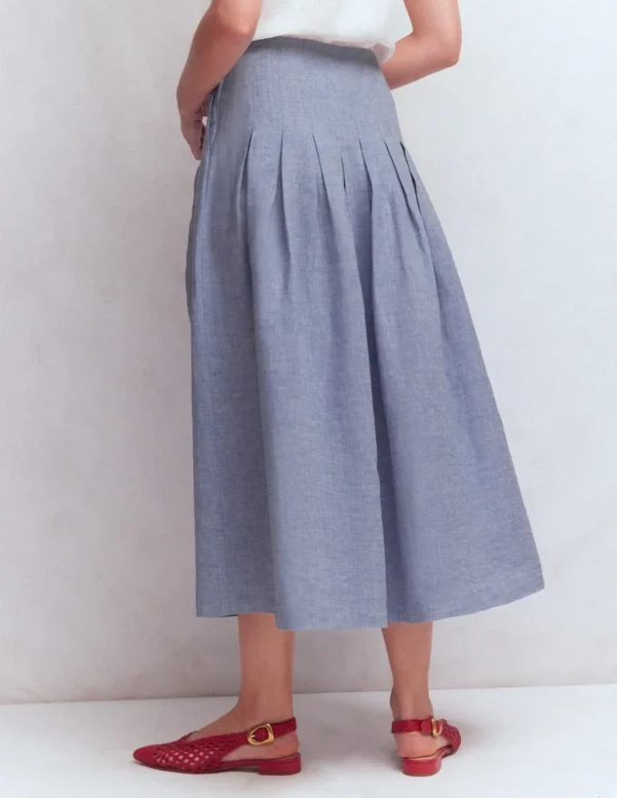 Valentina Linen Skirt Blue Chambray Valentina Linen Skirt Blue Chambray