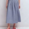 Valentina Linen Skirt Blue Chambray Valentina Linen Skirt Blue Chambray