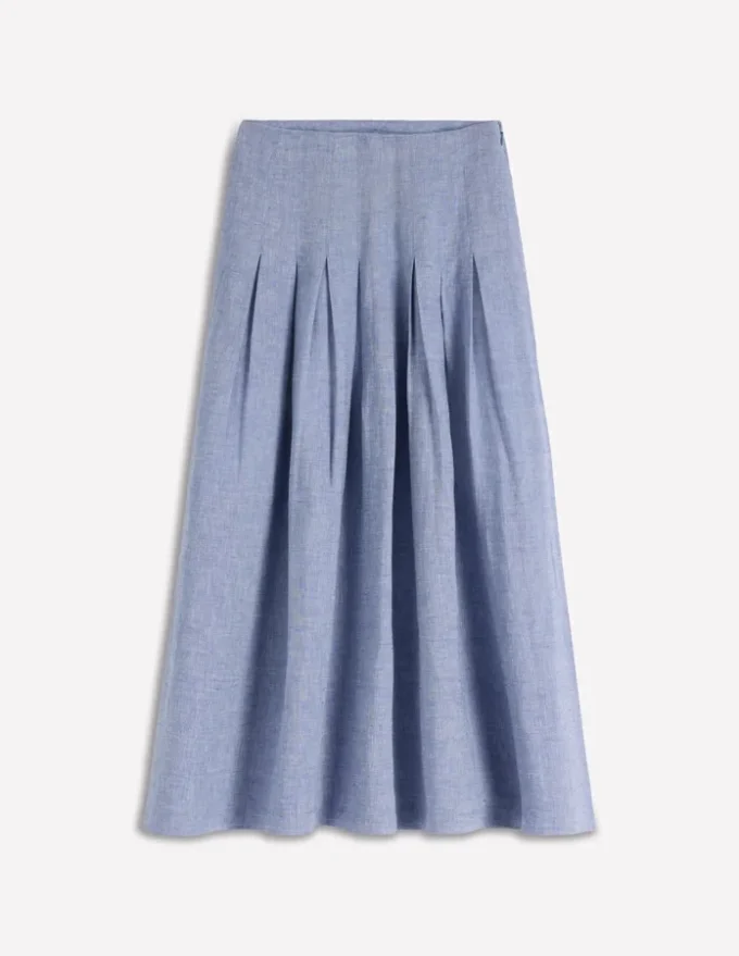 Valentina Linen Skirt Blue Chambray Valentina Linen Skirt Blue Chambray