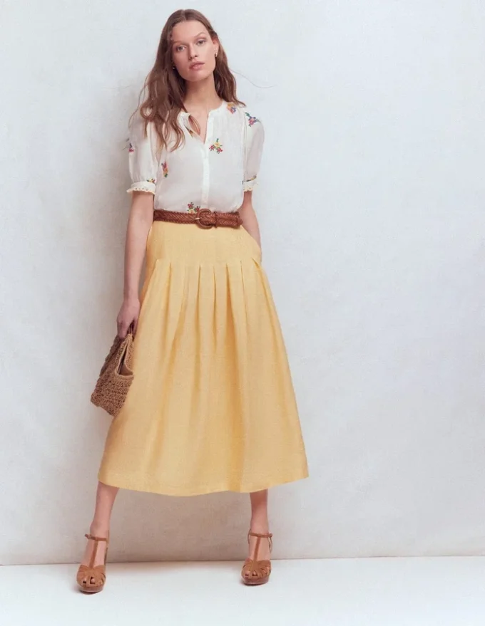 Valentina Linen Skirt Buttercream Valentina Linen Skirt Buttercream