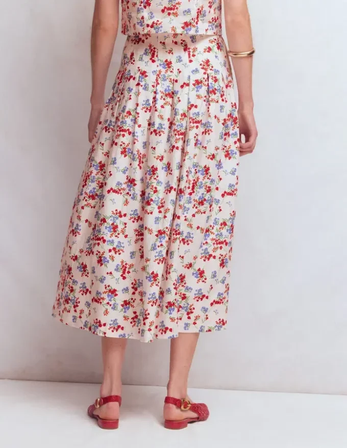Valentina Linen Skirt Ivory, Bloom Scatter Valentina Linen Skirt Ivory, Bloom Scatter
