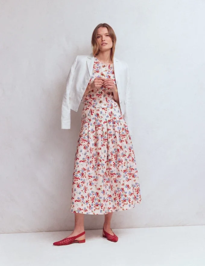 Valentina Linen Skirt Ivory, Bloom Scatter Valentina Linen Skirt Ivory, Bloom Scatter