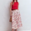 Valentina Linen Skirt Ivory, Bloom Scatter Valentina Linen Skirt Ivory, Bloom Scatter