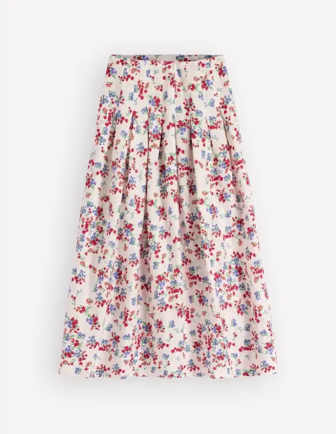 Valentina Linen Skirt Ivory, Bloom Scatter Valentina Linen Skirt Ivory, Bloom Scatter