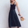 Valentina Linen Skirt Navy Valentina Linen Skirt Navy