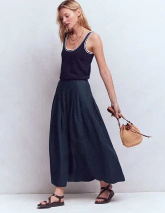 Valentina Linen Skirt Navy Valentina Linen Skirt Navy