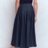 Valentina Linen Skirt Navy Valentina Linen Skirt Navy