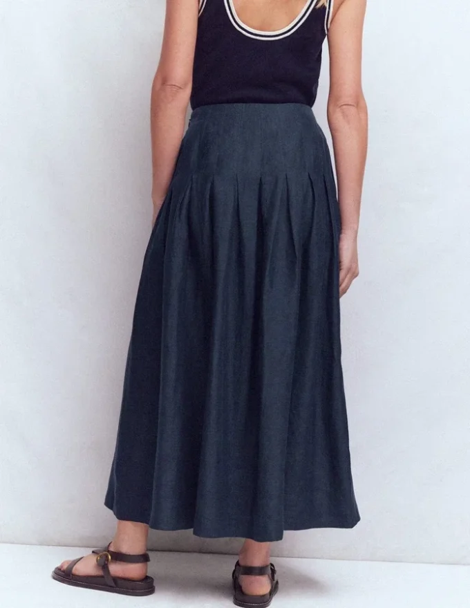 Valentina Linen Skirt Navy Valentina Linen Skirt Navy