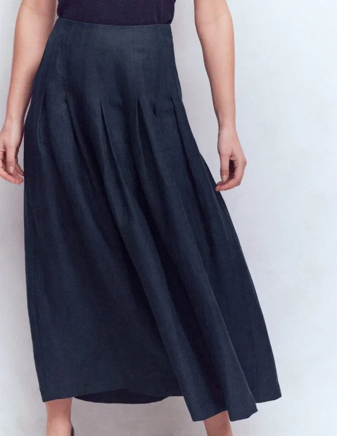 Valentina Linen Skirt Navy Valentina Linen Skirt Navy