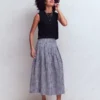 Valentina Linen Skirt Navy Gingham Valentina Linen Skirt Navy Gingham