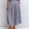 Valentina Linen Skirt Navy Gingham Valentina Linen Skirt Navy Gingham