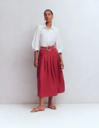 Valentina Linen Skirt Rich Chestnut Valentina Linen Skirt Rich Chestnut