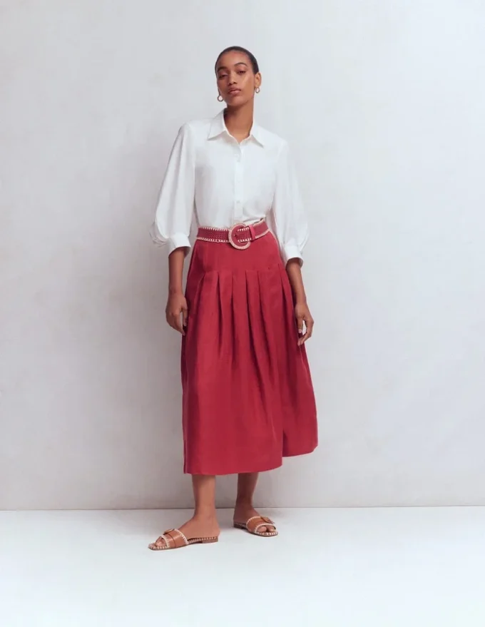 Valentina Linen Skirt Rich Chestnut Valentina Linen Skirt Rich Chestnut