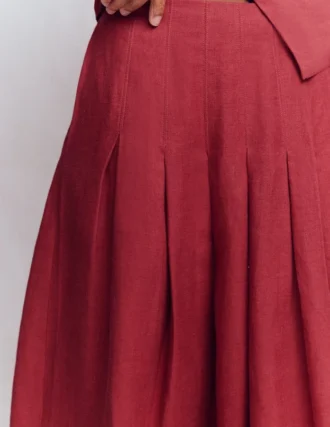 Valentina Linen Skirt Rich Chestnut Valentina Linen Skirt Rich Chestnut