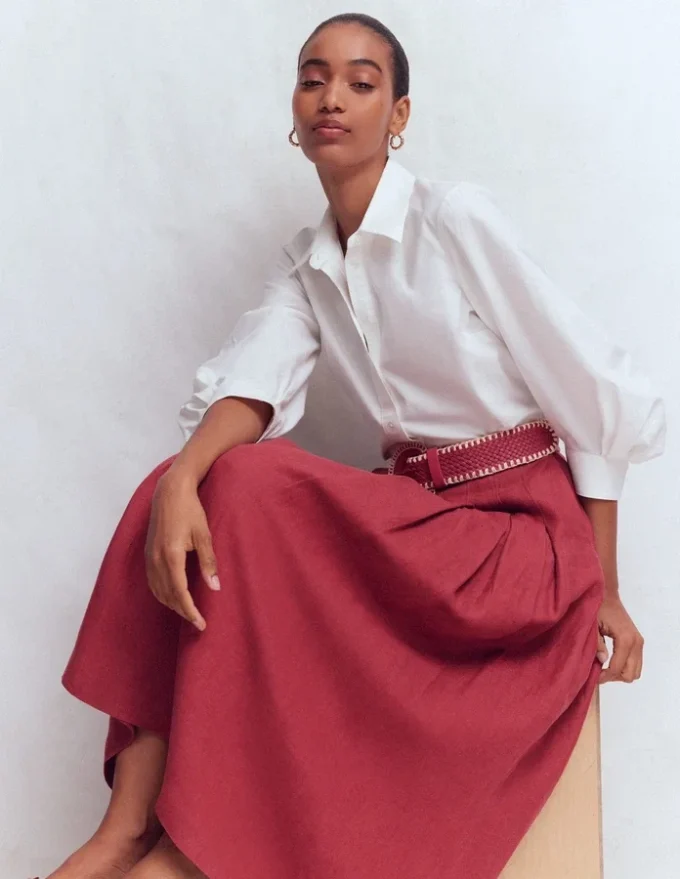 Valentina Linen Skirt Rich Chestnut Valentina Linen Skirt Rich Chestnut
