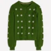 Valeria Crochet Trim Cardigan Promenade Green , Embroidery Valeria Crochet Trim Cardigan Promenade Green , Embroidery
