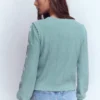 Valeria Crochet Trim Cardigan Seamist Blue, Embroidery Valeria Crochet Trim Cardigan Seamist Blue, Embroidery