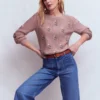 Valeria Crochet Trim Jumper Rose Pink, Embroidery Valeria Crochet Trim Jumper Rose Pink, Embroidery