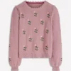 Valeria Crochet Trim Jumper Rose Pink, Embroidery Valeria Crochet Trim Jumper Rose Pink, Embroidery