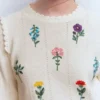 Valeria Crochet Trim Jumper Warm Ivory , Embroidery Valeria Crochet Trim Jumper Warm Ivory , Embroidery