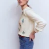 Valeria Crochet Trim Jumper Warm Ivory , Embroidery Valeria Crochet Trim Jumper Warm Ivory , Embroidery