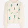 Valeria Crochet Trim Jumper Warm Ivory , Embroidery Valeria Crochet Trim Jumper Warm Ivory , Embroidery
