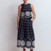 Verity Broderie Poplin Skirt Navy Verity Broderie Poplin Skirt Navy