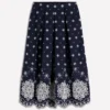 Verity Broderie Poplin Skirt Navy Verity Broderie Poplin Skirt Navy