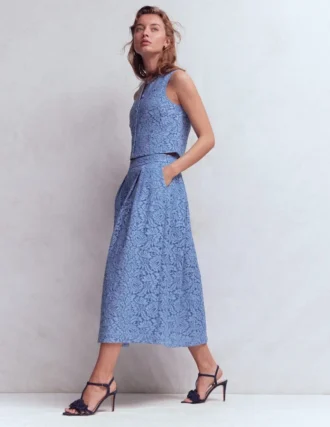 Verity Lace Skirt Cornflower Blue