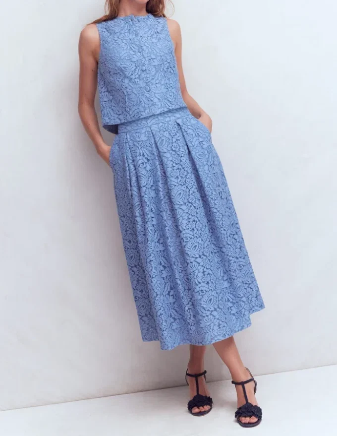 Verity Lace Skirt Cornflower Blue Verity Lace Skirt Cornflower Blue