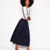Verity Linen Midi Skirt Navy Verity Linen Midi Skirt Navy