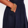 Verity Linen Midi Skirt Navy Verity Linen Midi Skirt Navy