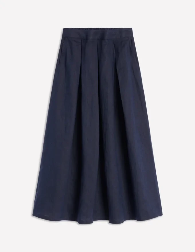 Verity Linen Midi Skirt Navy Verity Linen Midi Skirt Navy