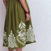Verity Linen Midi Skirt Woodland Green Embroidery Verity Linen Midi Skirt Woodland Green Embroidery