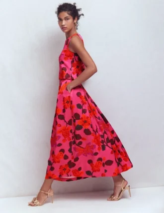Verity Maxi Skirt Pink, Elaborate Blossom