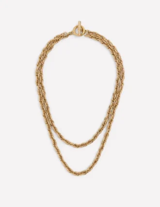 Vintage Twist Layer Necklace Gold Colour