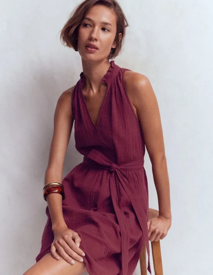 Viv Double Cloth Short Dress Deep Wisteria Viv Double Cloth Short Dress Deep Wisteria
