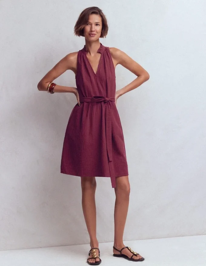 Viv Double Cloth Short Dress Deep Wisteria Viv Double Cloth Short Dress Deep Wisteria