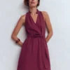 Viv Double Cloth Short Dress Deep Wisteria Viv Double Cloth Short Dress Deep Wisteria
