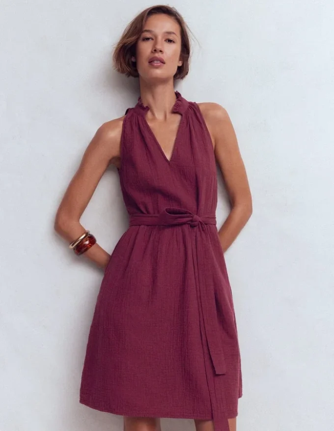 Viv Double Cloth Short Dress Deep Wisteria Viv Double Cloth Short Dress Deep Wisteria