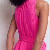 Viv Double Cloth Short Dress Pink Peony Viv Double Cloth Short Dress Pink Peony