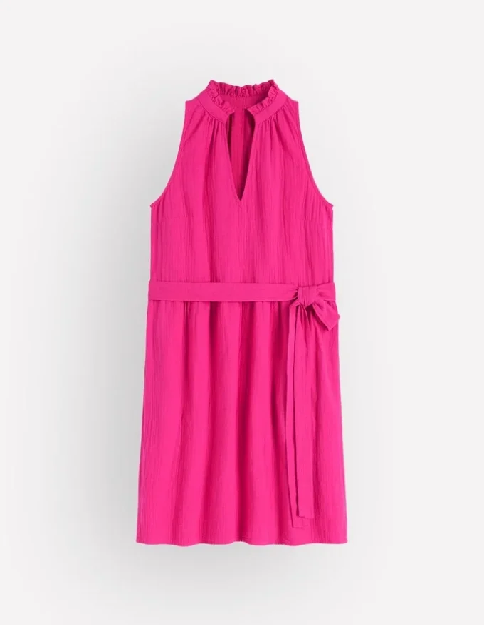 Viv Double Cloth Short Dress Pink Peony Viv Double Cloth Short Dress Pink Peony