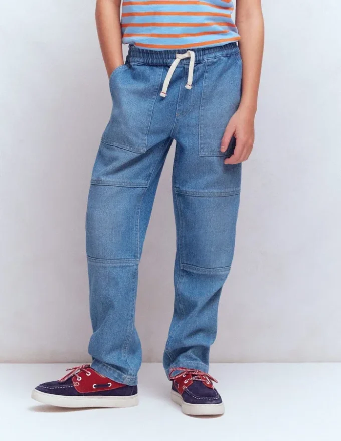 Warrior Knee Jeans Mid Blue Wash