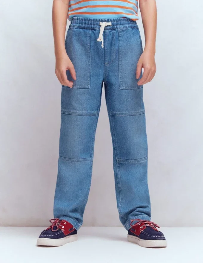 Warrior Knee Jeans Mid Blue Wash