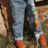 Warrior Knee Jeans Mid Blue Wash