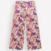 Wide Leg Jeans Blooming Pink Floral Bloom