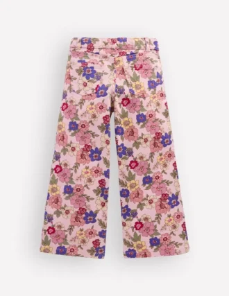 Wide Leg Jeans Blooming Pink Floral Bloom