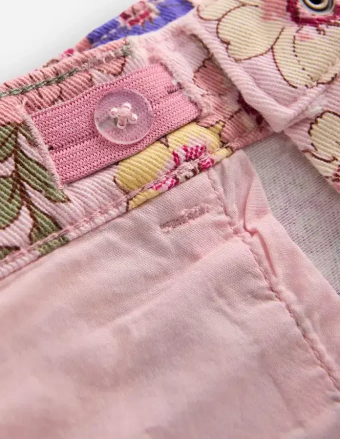 Wide Leg Jeans Blooming Pink Floral Bloom